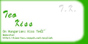 teo kiss business card
